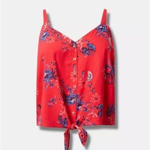 Torrid Red Floral Blouse